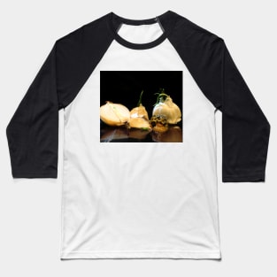 Garlic, Onion, and Honey - Baroque Inspired Dark Still Life Photo Baseball T-Shirt